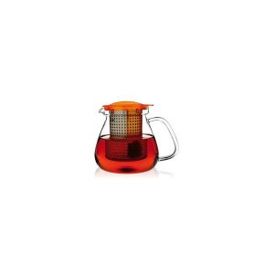 Tetera cristal con filtro 1 Litro naranja