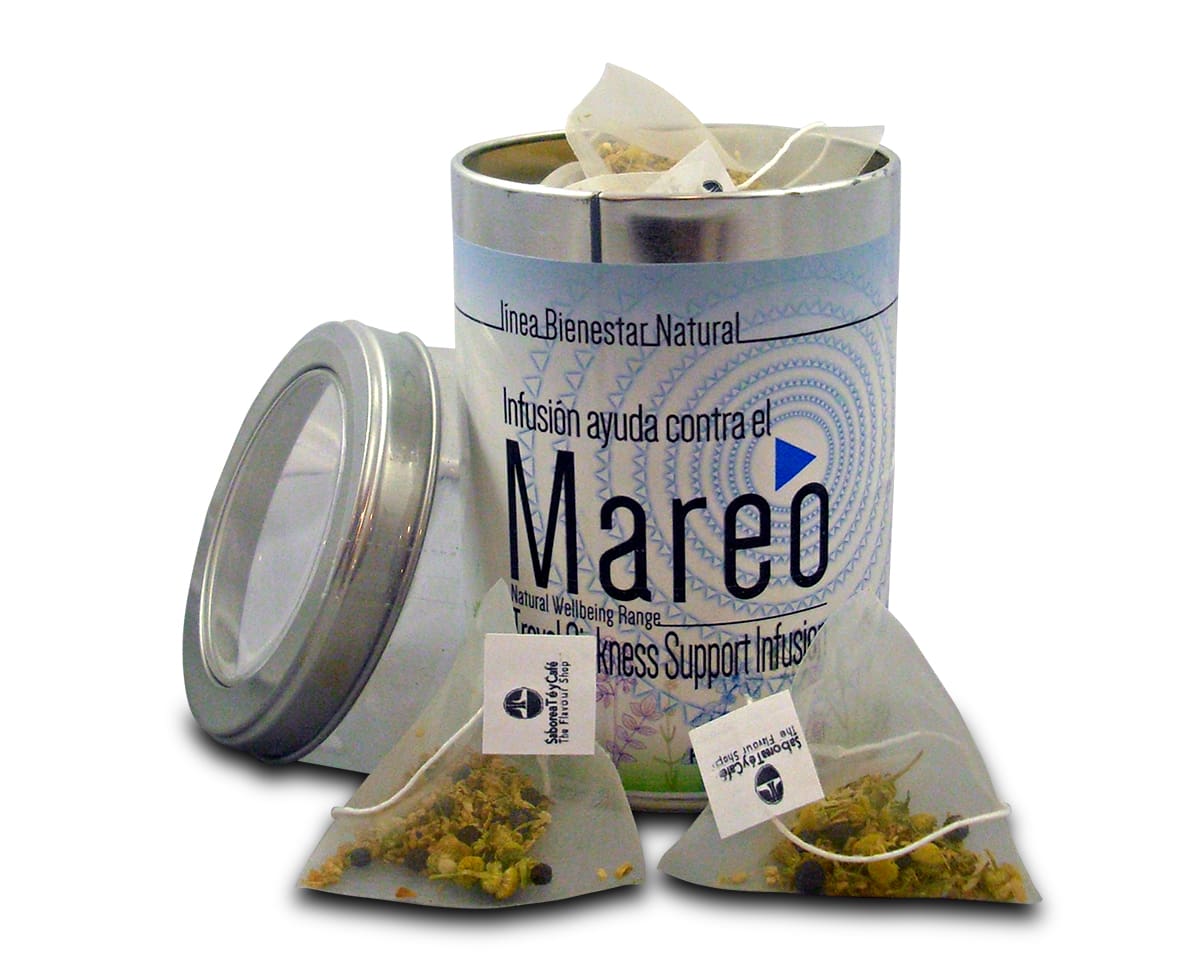 Infusión Natural de Ayuda al Mareo Lata de 24 unidades 6 The Flavour Shop. Tu tienda online de té, café, rooibos e infusiones infusión contra el mareo